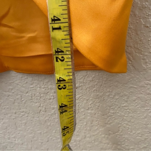 House of CB Bianca Tangerine Satin Pleated Corset Midi Dress orange size XS NWOT - Picture 12 of 15